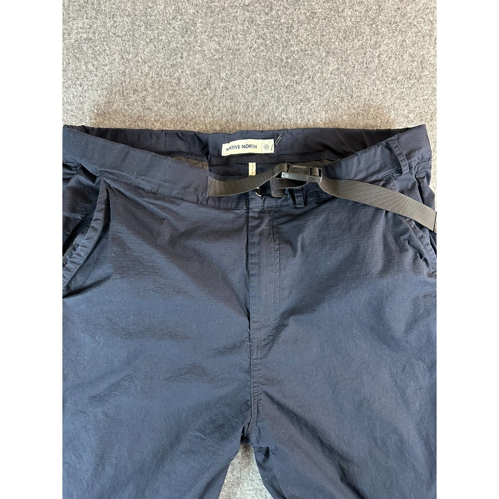 Native North Men's Toro Climbing Pants Size 34 Belted Navy Blue Ripstop - Picture 3 of 6